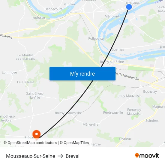 Mousseaux-Sur-Seine to Breval map