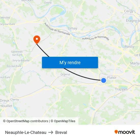 Neauphle-Le-Chateau to Breval map