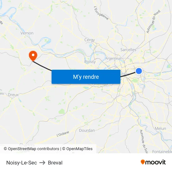 Noisy-Le-Sec to Breval map