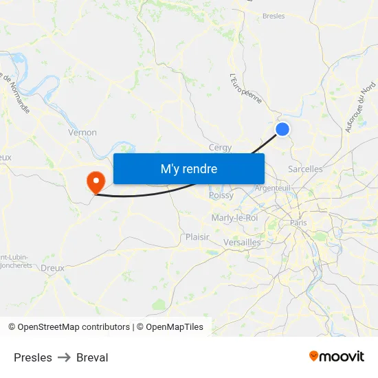 Presles to Breval map