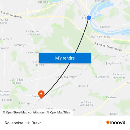 Rolleboise to Breval map