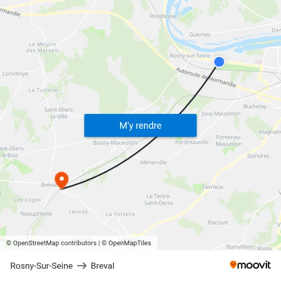 Rosny-Sur-Seine to Breval map