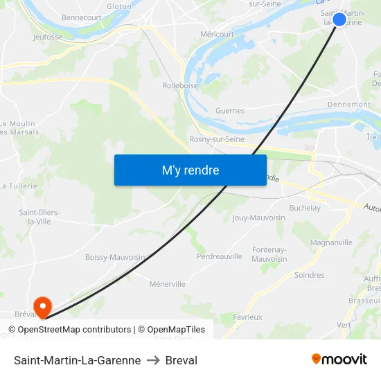 Saint-Martin-La-Garenne to Breval map