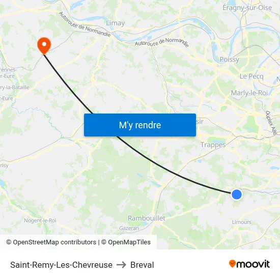 Saint-Remy-Les-Chevreuse to Breval map