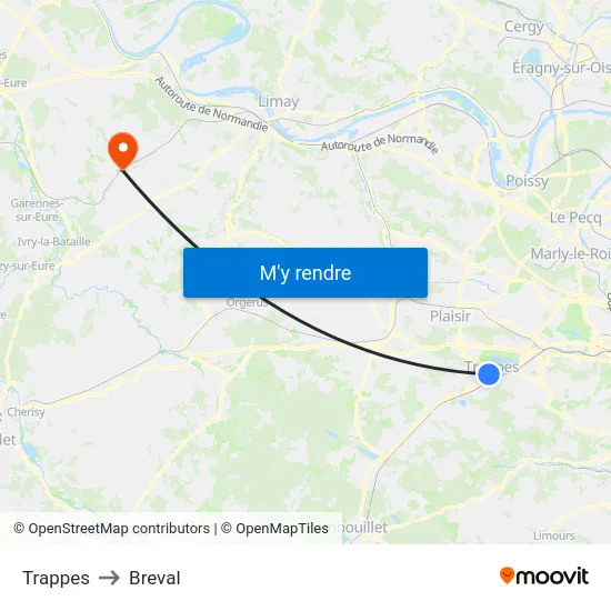 Trappes to Breval map