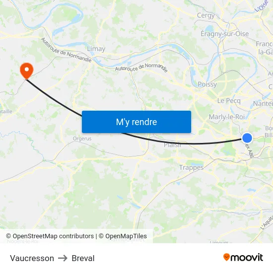 Vaucresson to Breval map