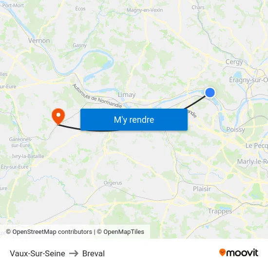 Vaux-Sur-Seine to Breval map