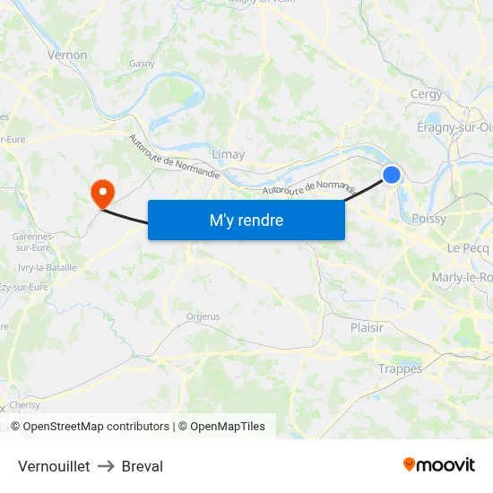 Vernouillet to Breval map