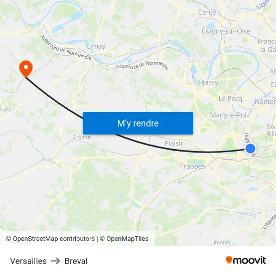 Versailles to Breval map