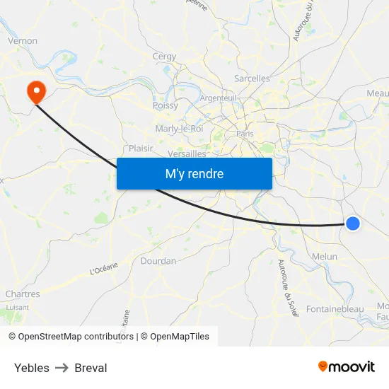 Yebles to Breval map