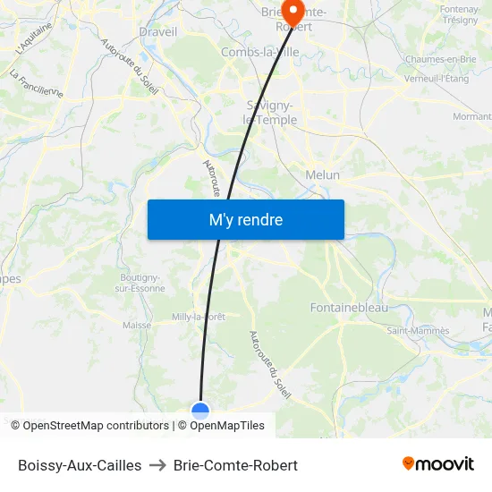 Boissy-Aux-Cailles to Brie-Comte-Robert map