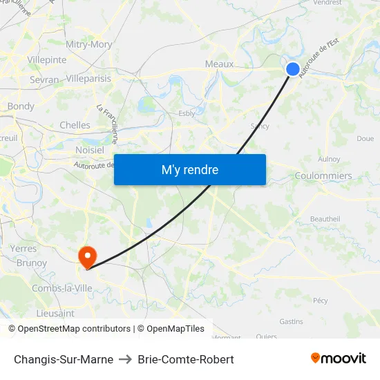 Changis-Sur-Marne to Brie-Comte-Robert map