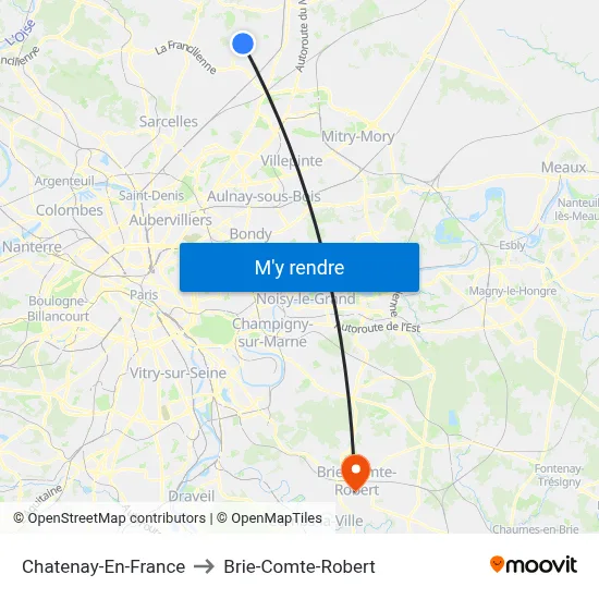 Chatenay-En-France to Brie-Comte-Robert map