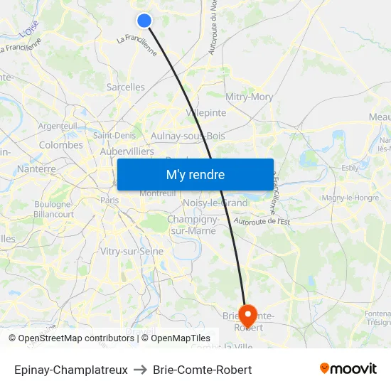 Epinay-Champlatreux to Brie-Comte-Robert map