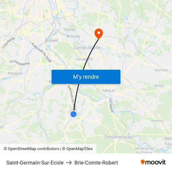 Saint-Germain-Sur-Ecole to Brie-Comte-Robert map