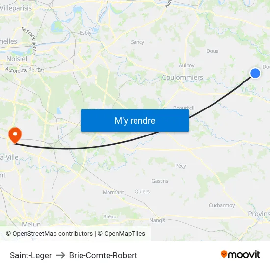 Saint-Leger to Brie-Comte-Robert map