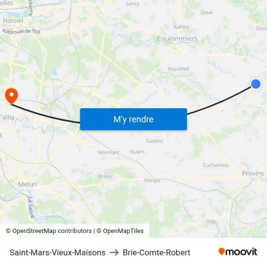 Saint-Mars-Vieux-Maisons to Brie-Comte-Robert map