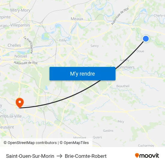 Saint-Ouen-Sur-Morin to Brie-Comte-Robert map