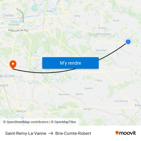 Saint-Remy-La-Vanne to Brie-Comte-Robert map