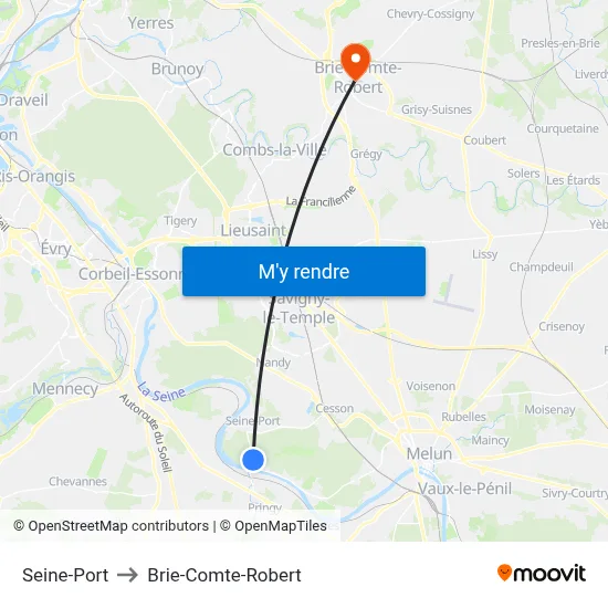 Seine-Port to Brie-Comte-Robert map