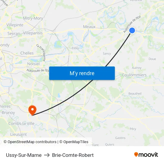 Ussy-Sur-Marne to Brie-Comte-Robert map