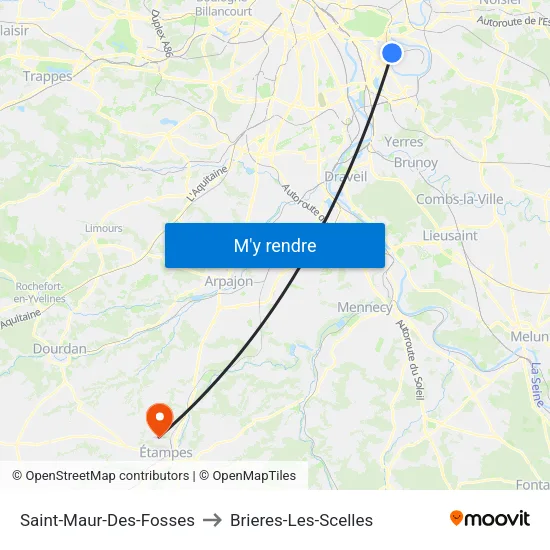 Saint-Maur-Des-Fosses to Brieres-Les-Scelles map