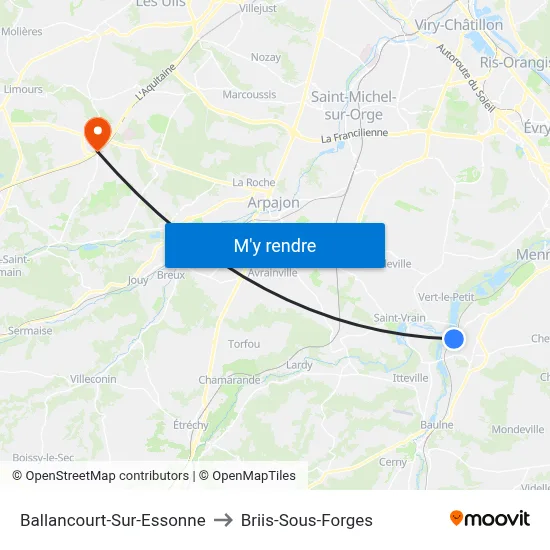 Ballancourt-Sur-Essonne to Briis-Sous-Forges map
