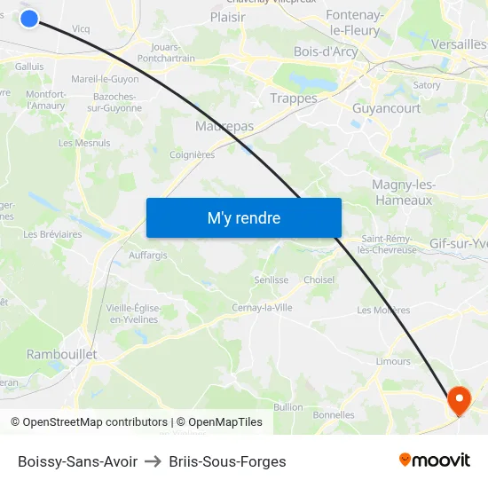 Boissy-Sans-Avoir to Briis-Sous-Forges map
