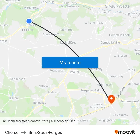 Choisel to Briis-Sous-Forges map