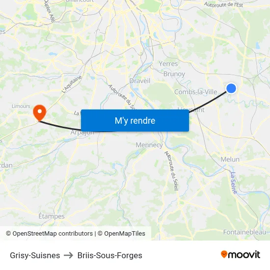 Grisy-Suisnes to Briis-Sous-Forges map