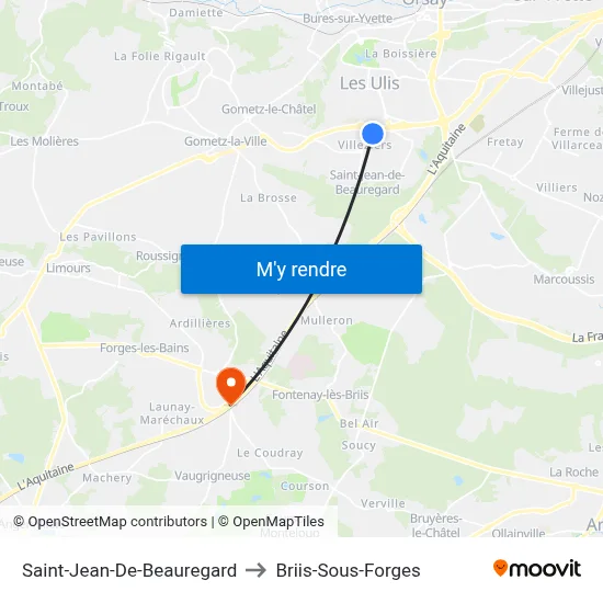 Saint-Jean-De-Beauregard to Briis-Sous-Forges map