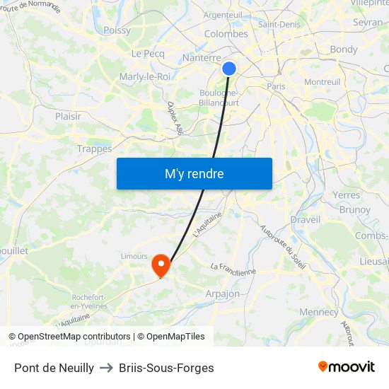 Pont de Neuilly to Briis-Sous-Forges map