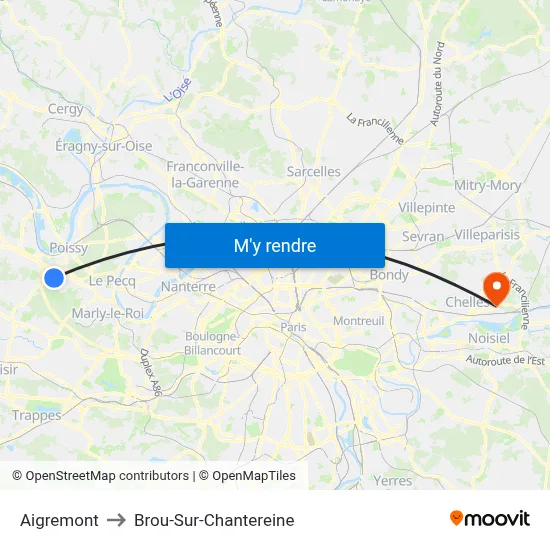 Aigremont to Brou-Sur-Chantereine map