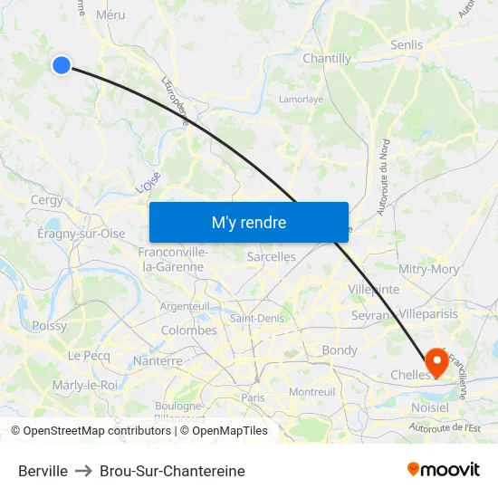 Berville to Brou-Sur-Chantereine map