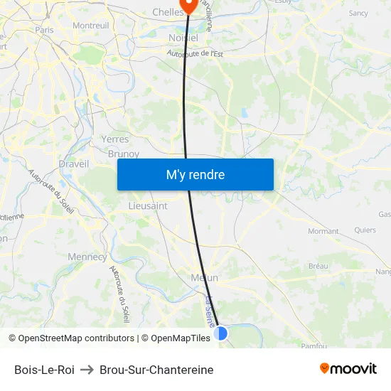 Bois-Le-Roi to Brou-Sur-Chantereine map