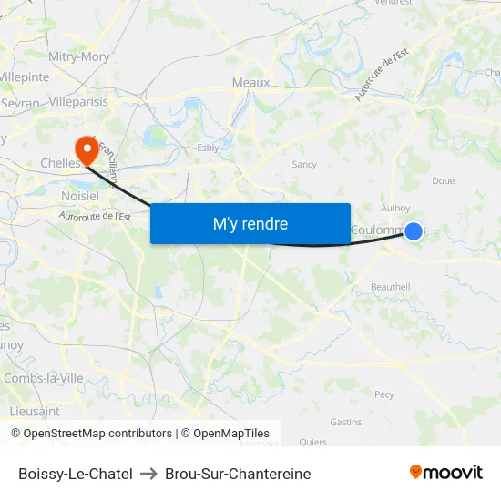 Boissy-Le-Chatel to Brou-Sur-Chantereine map
