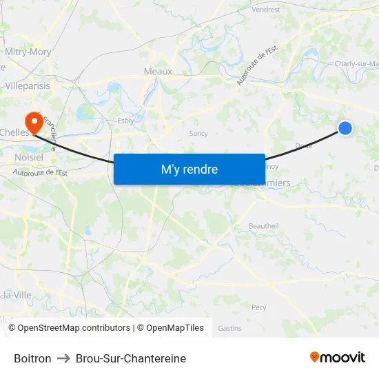 Boitron to Brou-Sur-Chantereine map