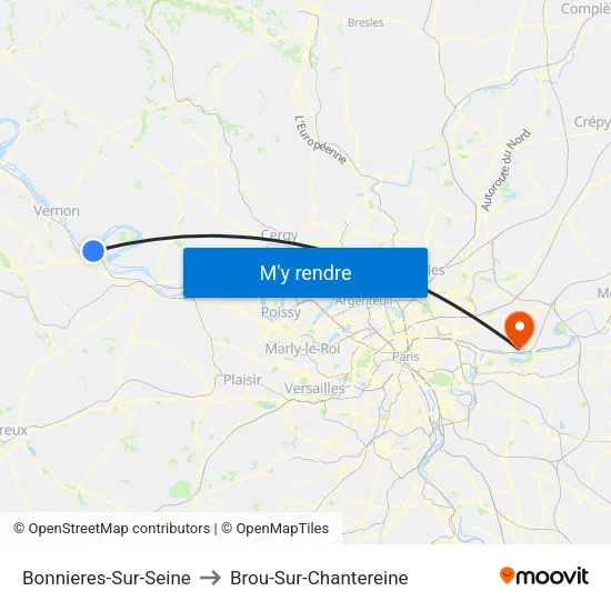 Bonnieres-Sur-Seine to Brou-Sur-Chantereine map