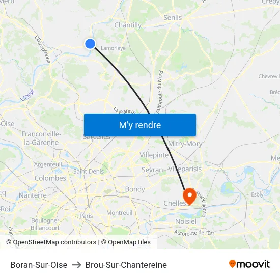 Boran-Sur-Oise to Brou-Sur-Chantereine map