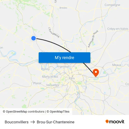 Bouconvillers to Brou-Sur-Chantereine map