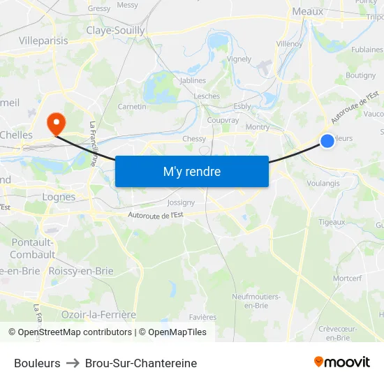 Bouleurs to Brou-Sur-Chantereine map