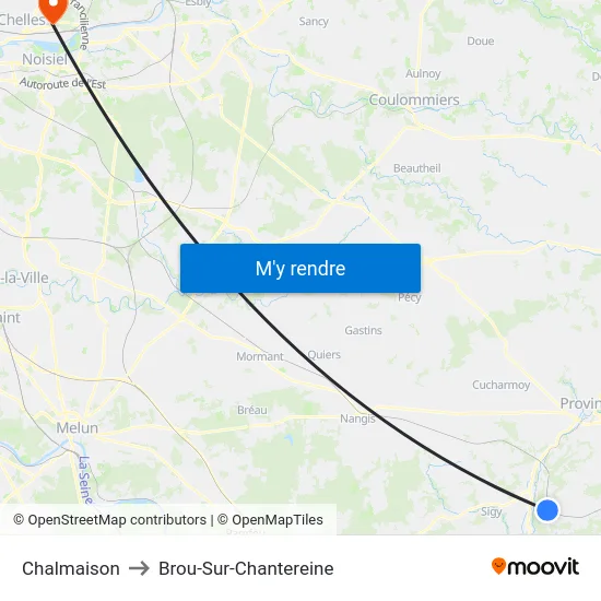 Chalmaison to Brou-Sur-Chantereine map