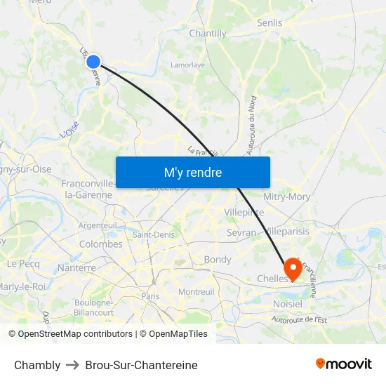 Chambly to Brou-Sur-Chantereine map