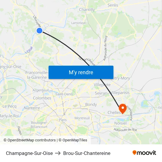 Champagne-Sur-Oise to Brou-Sur-Chantereine map