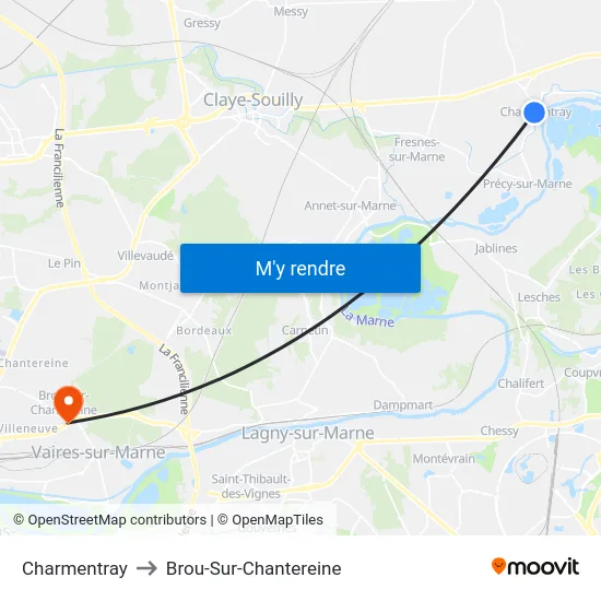 Charmentray to Brou-Sur-Chantereine map