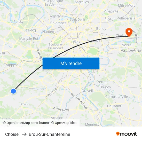 Choisel to Brou-Sur-Chantereine map