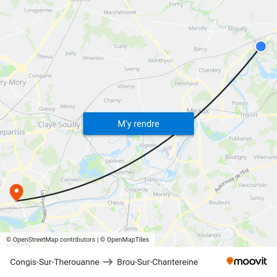 Congis-Sur-Therouanne to Brou-Sur-Chantereine map