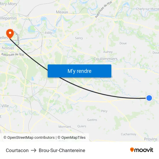 Courtacon to Brou-Sur-Chantereine map