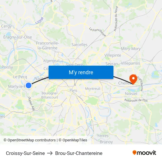 Croissy-Sur-Seine to Brou-Sur-Chantereine map