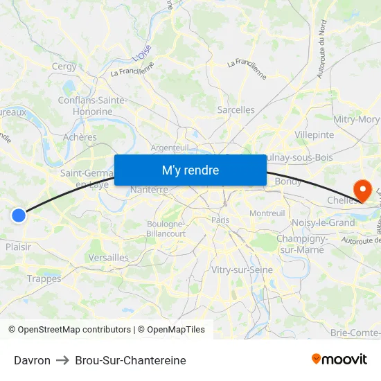 Davron to Brou-Sur-Chantereine map